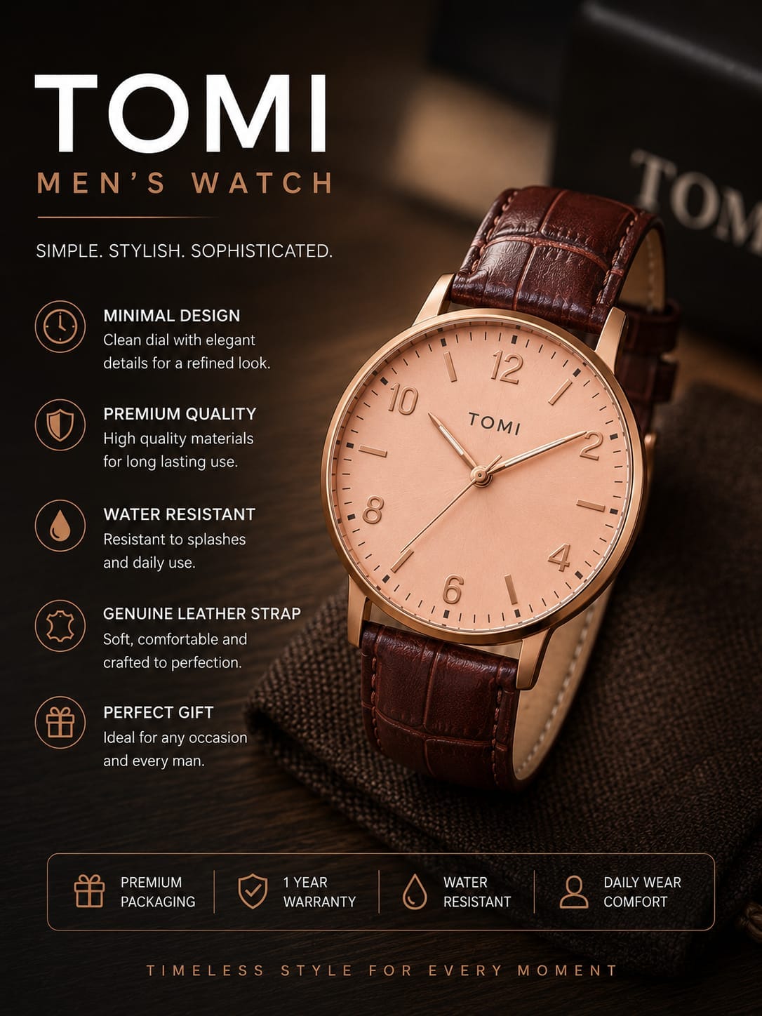TOMI Watch - Silver Dial